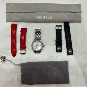 Michele watch with all 3 original bands- barely worn.